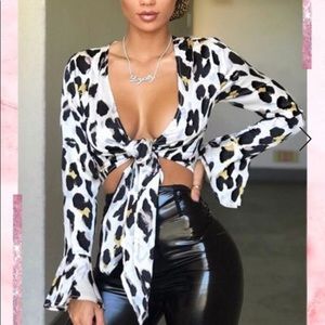 Misspap Leopard wrap top